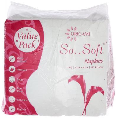 Origami So Soft 1 Ply Value Pack Napkins, 30 X 30 Cm, 100 Servie