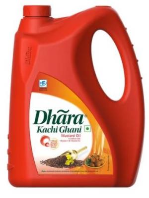 Dhara Oil - Mustard (Kachi Ghani), 5 L Can