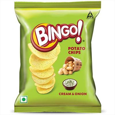 Bingo Potato Chips - Cream & Onion, 52 g Pouch