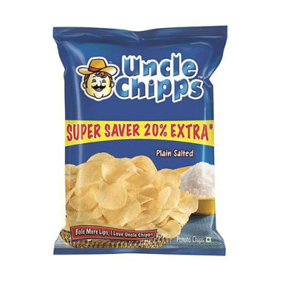 Uncle chips Plain Salted, 55 g Pouch