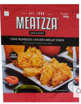 MEATZZA ZING BONELESS CHICKEN BREAST STRIPS 500 G