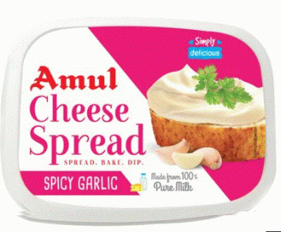 AMUL CHEESE SPREAD 200 GMS SPICY GARLIC