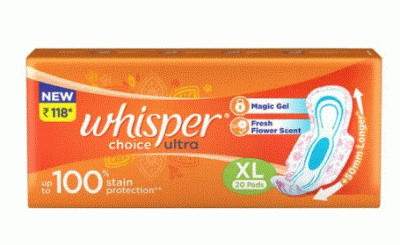 Whisper Sanitary Pads - Choice Ultra Wings Extra Large, 20 pcs