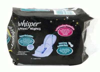 Whisper Sanitary Pads - Maxi Nights XL Wings, 7 Pads