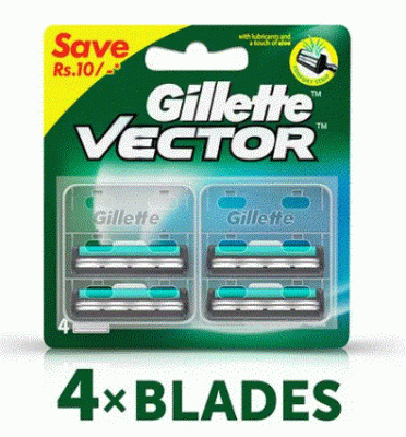 GILLETTE VECTOR PLUS CARTRIDGES 4 PCS