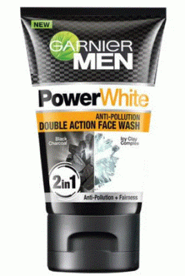 Garnier Men Power White Anti-Pollution Double Action Face Wash, 