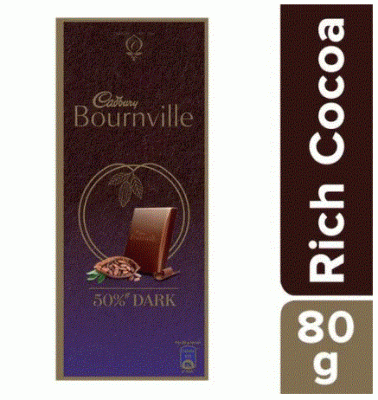 Cadbury Bournville Rich Cocoa Dark Chocolate Bar, 80 g