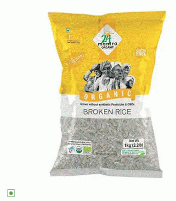 24 Mantra Organic Rice - Broken, 1 kg Pouch