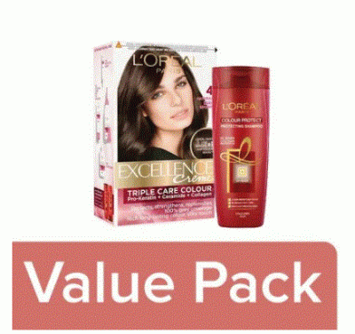 Loreal Paris Excellence Cream Hair Color-Natural Dark Brown+Colo